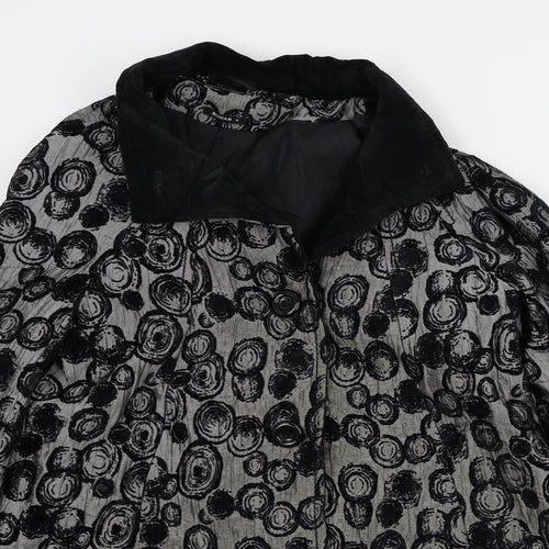 Roman Womens Black Floral  Jacket  Size M