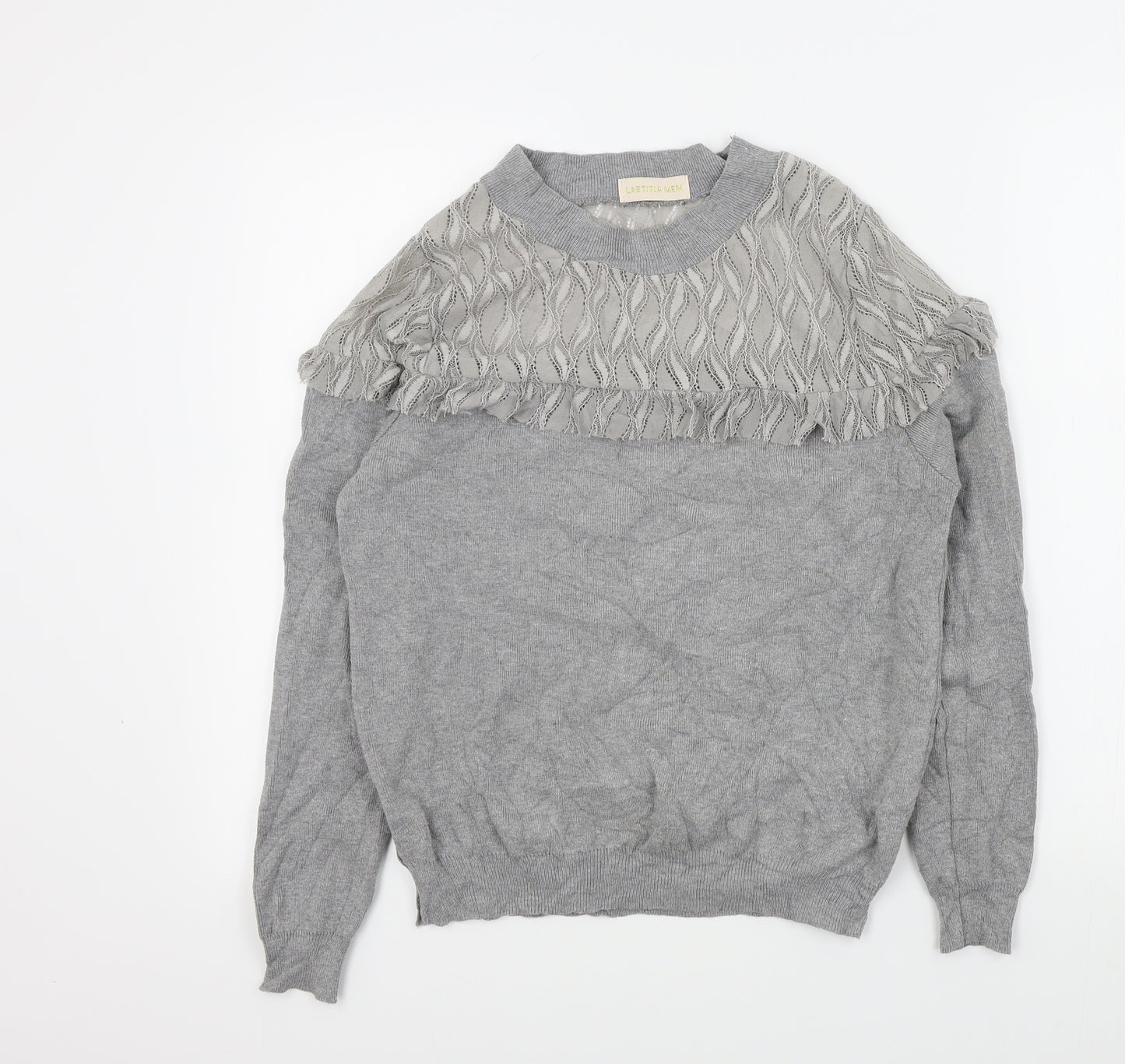 Laetitiamem Womens Grey   Pullover Jumper Size M