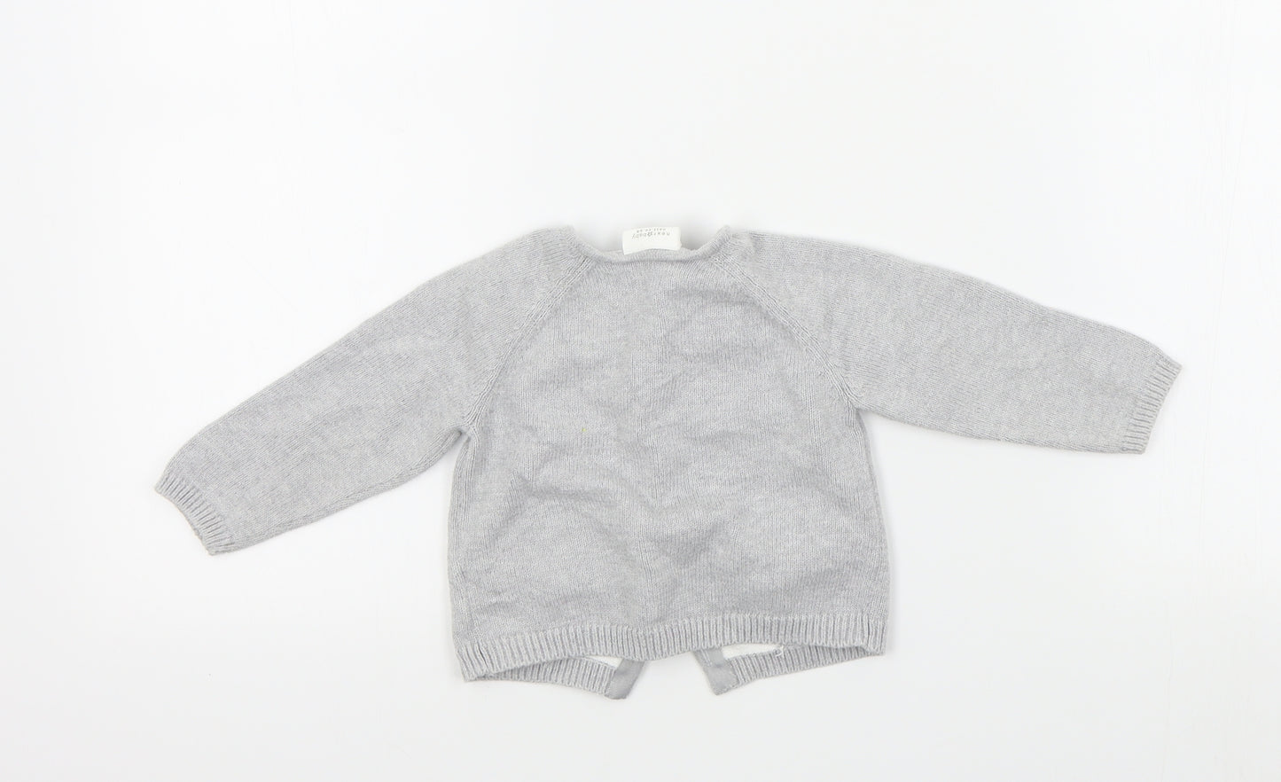 NEXT Girls Grey Colourblock  Cardigan Jumper Size 6-9 Months