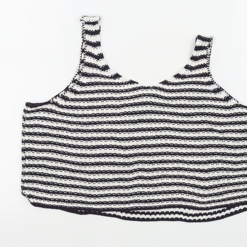 Primark Mens Black Striped   T-Shirt Size 16