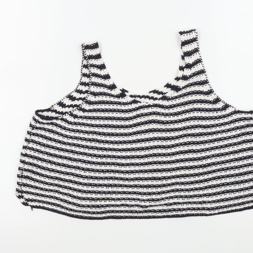 Primark Mens Black Striped   T-Shirt Size 16