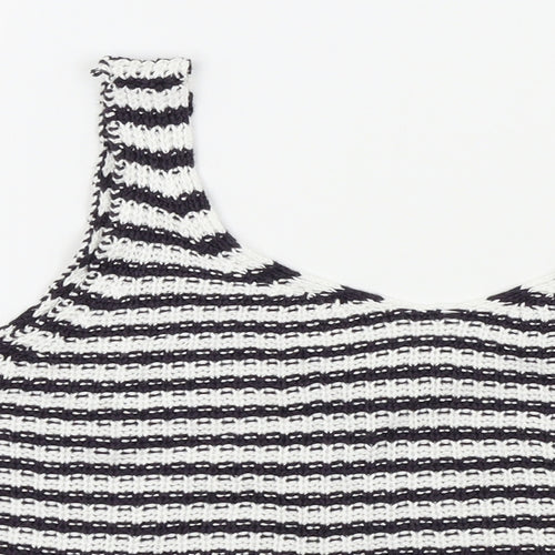 Primark Mens Black Striped   T-Shirt Size 16