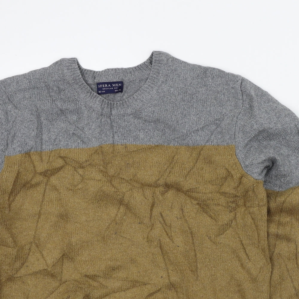 SFERA MEN Mens Grey Striped  Pullover Jumper Size M