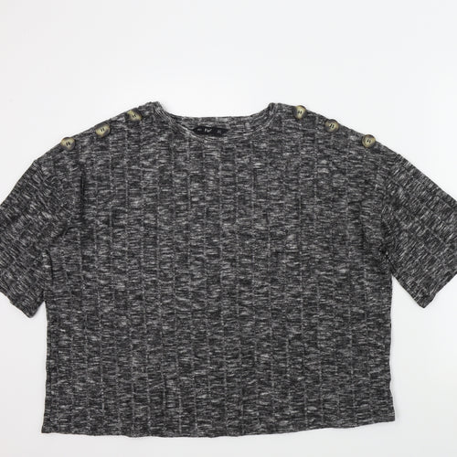 F&F Womens Grey Colourblock  Basic T-Shirt Size 12