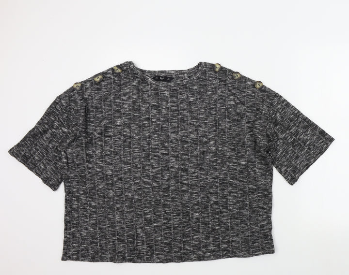 F&F Womens Grey Colourblock  Basic T-Shirt Size 12