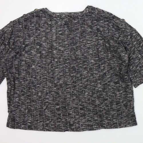 F&F Womens Grey Colourblock  Basic T-Shirt Size 12
