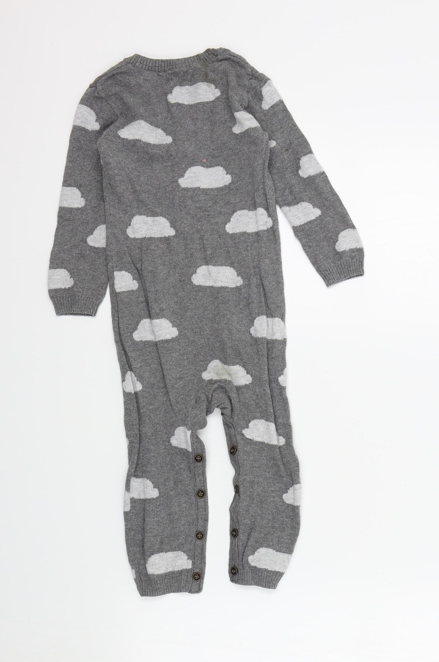 H&M Boys Grey   Babygrow One-Piece Size 12-18 Months