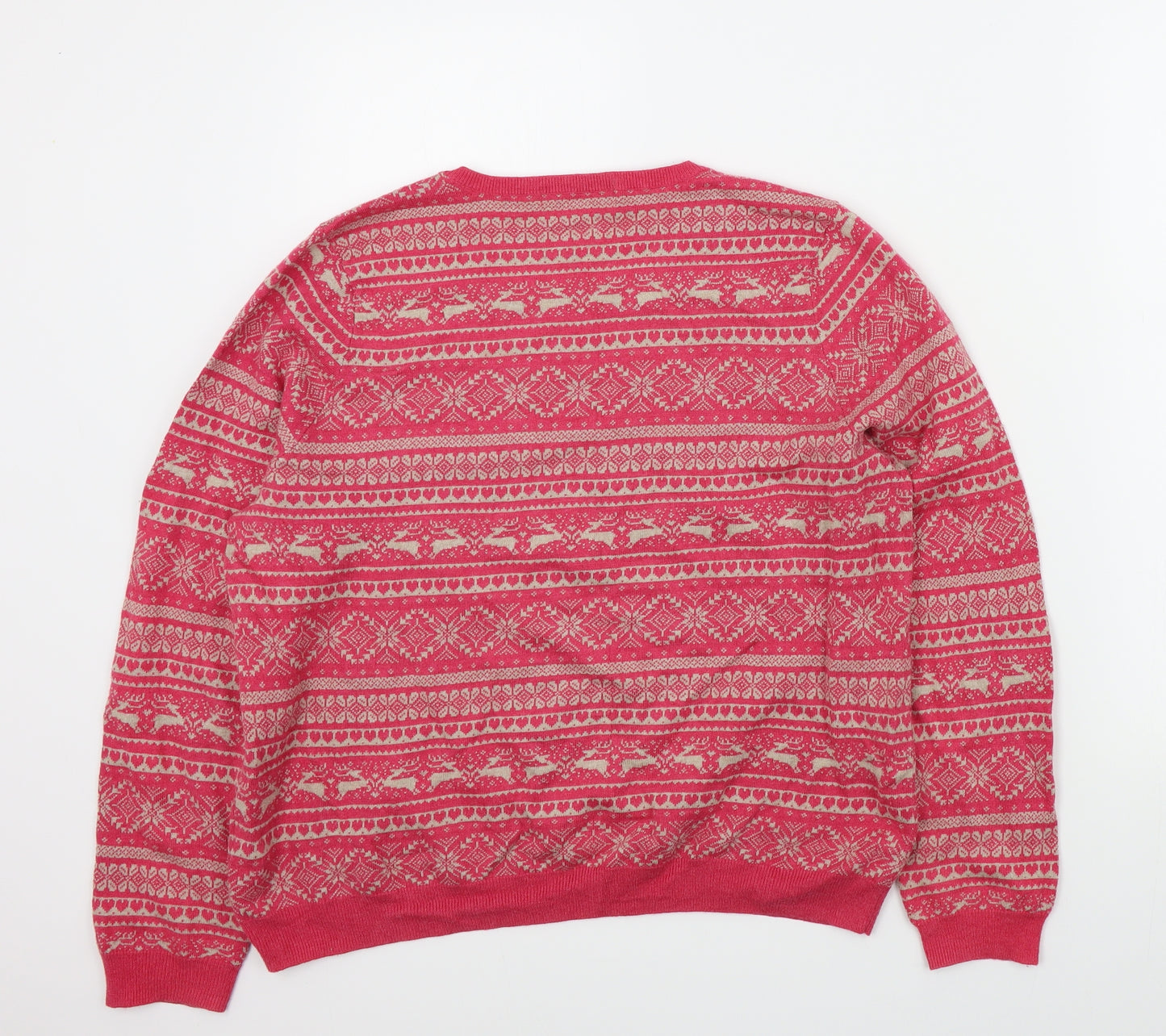 M&S Womens Pink Geometric  Pullover Jumper Size 18