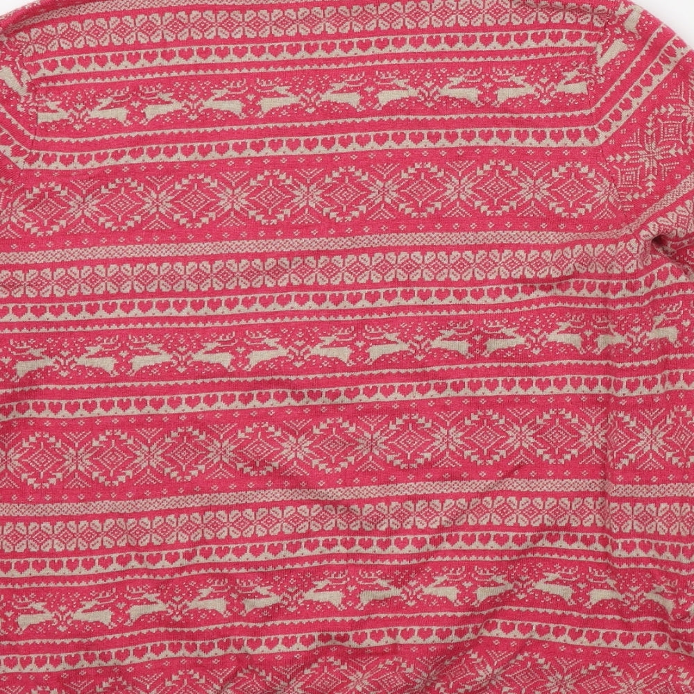 M&S Womens Pink Geometric  Pullover Jumper Size 18