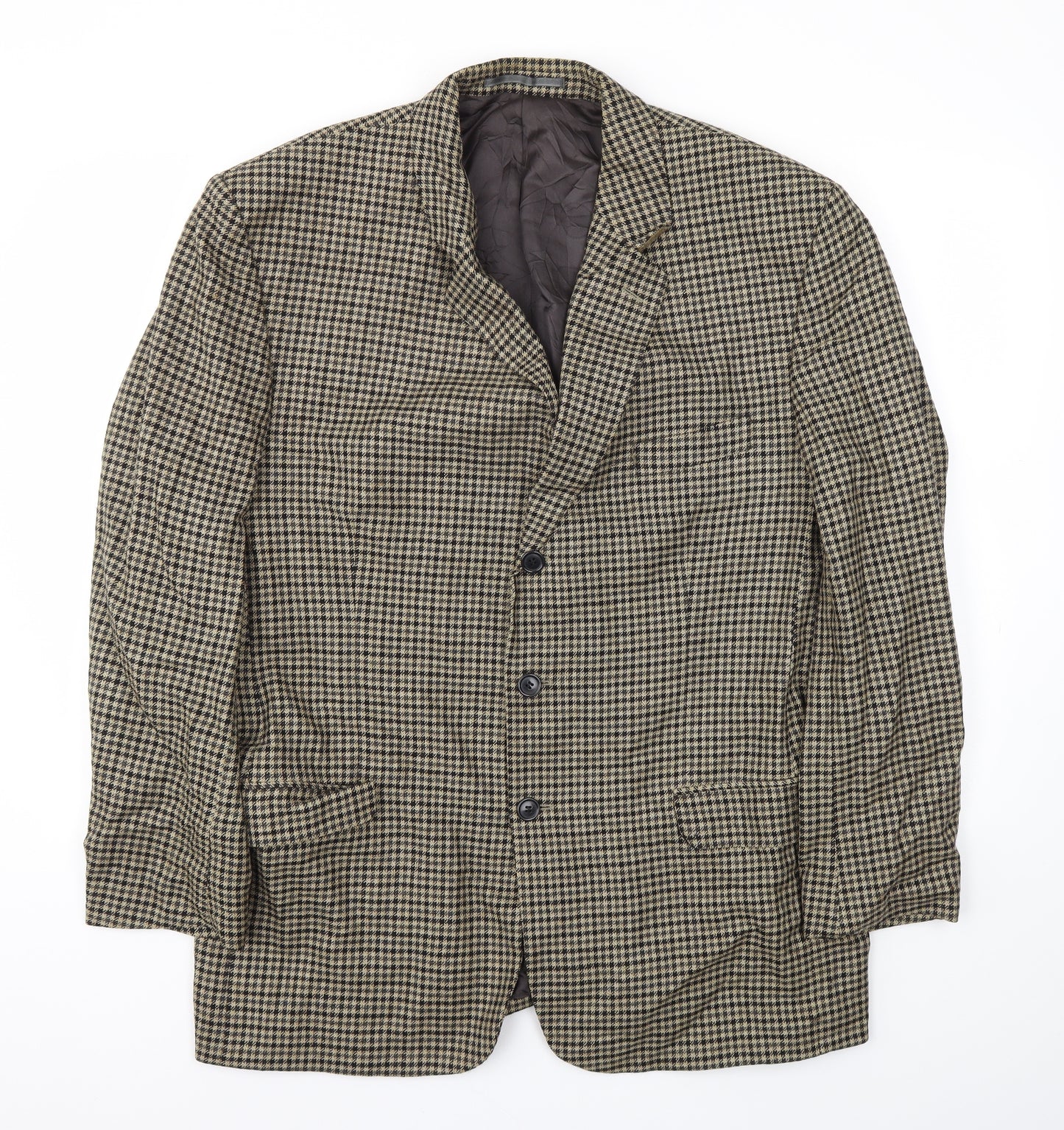 Savoy Taylors Guild Mens Brown Check  3 Piece Blazer Size 44