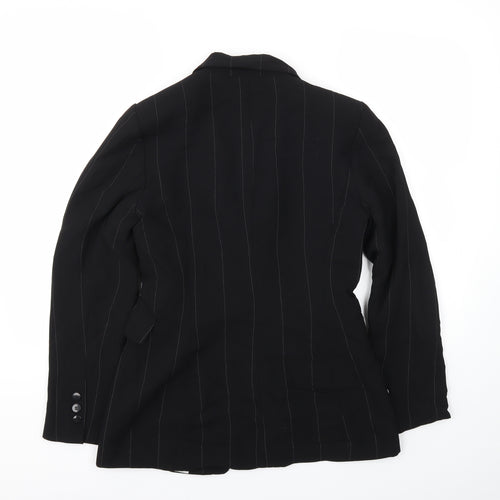 Wallis Womens Black Striped  Jacket Blazer Size 10
