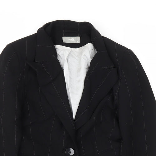 Wallis Womens Black Striped  Jacket Blazer Size 10