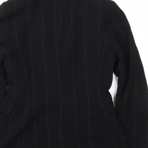Wallis Womens Black Striped  Jacket Blazer Size 10