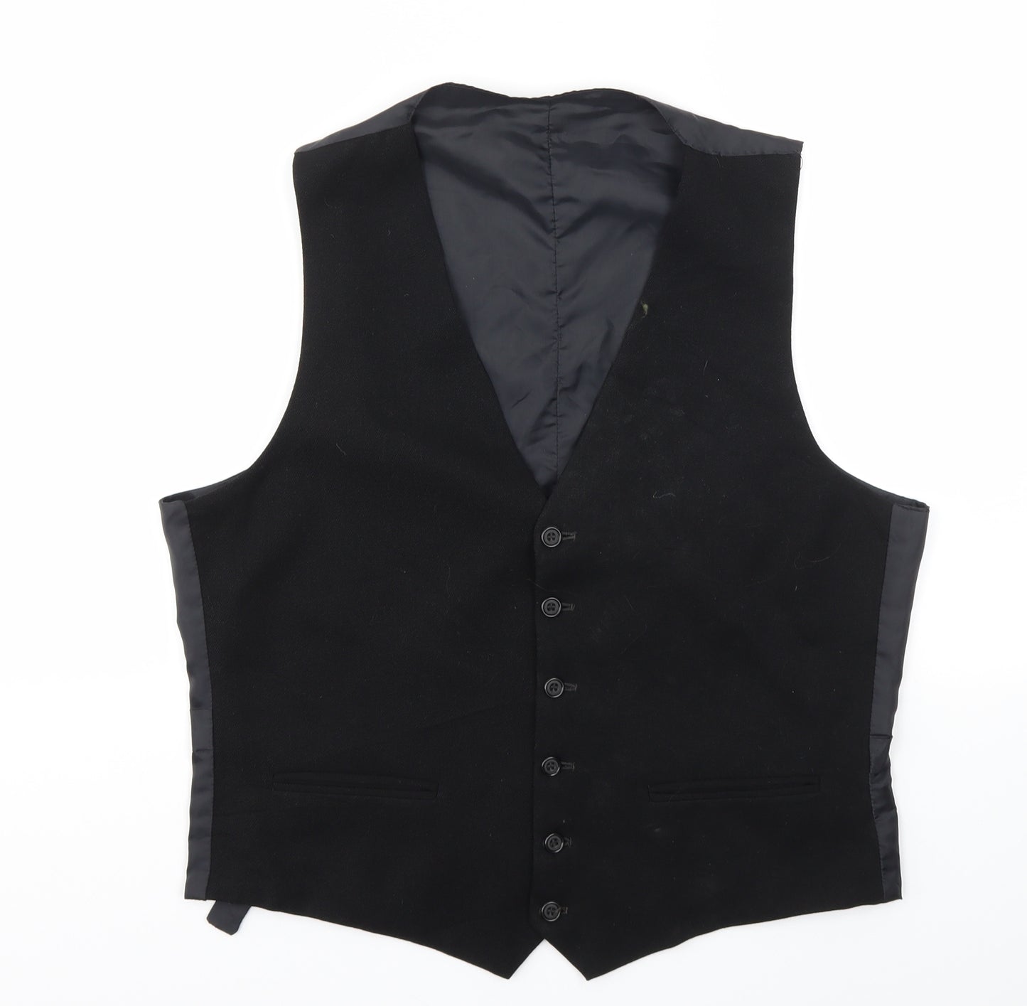 Preworn Mens Black   Jacket Suit Waistcoat Size 40