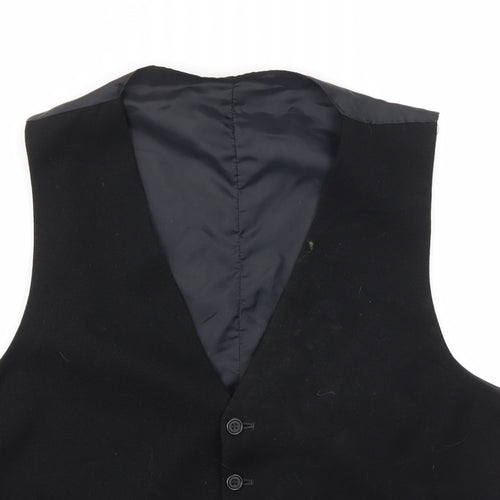 Preworn Mens Black   Jacket Suit Waistcoat Size 40