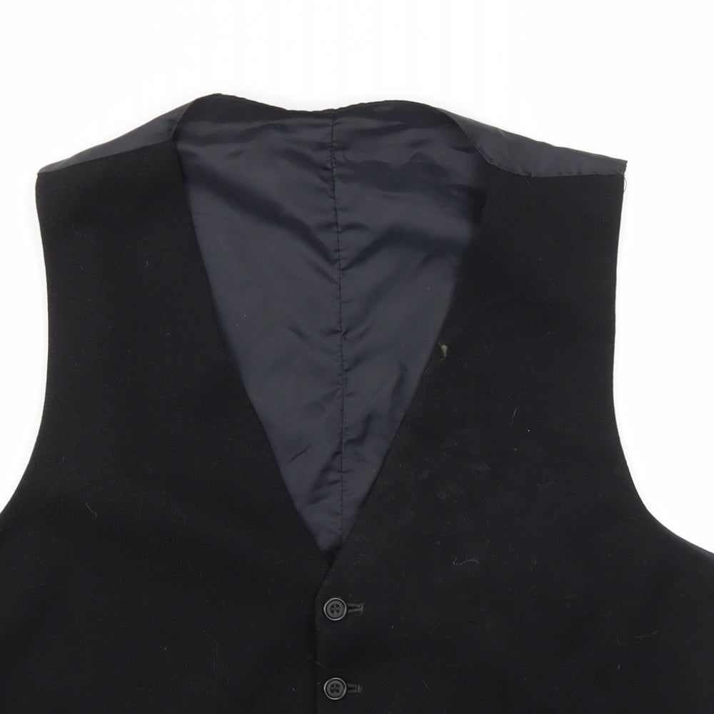Preworn Mens Black   Jacket Suit Waistcoat Size 40