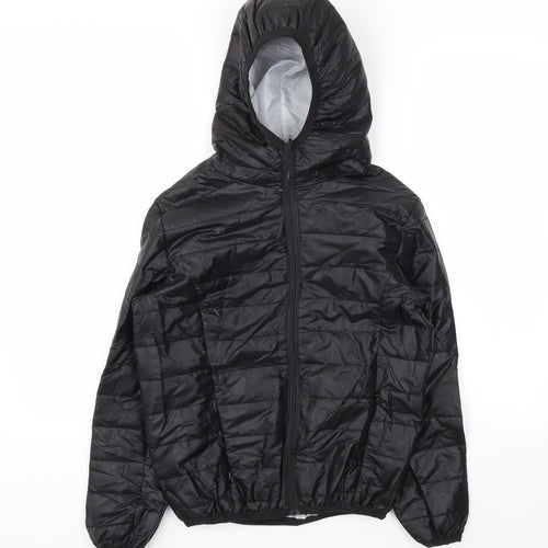 Preworn Boys Black   Basic Coat Coat Size S