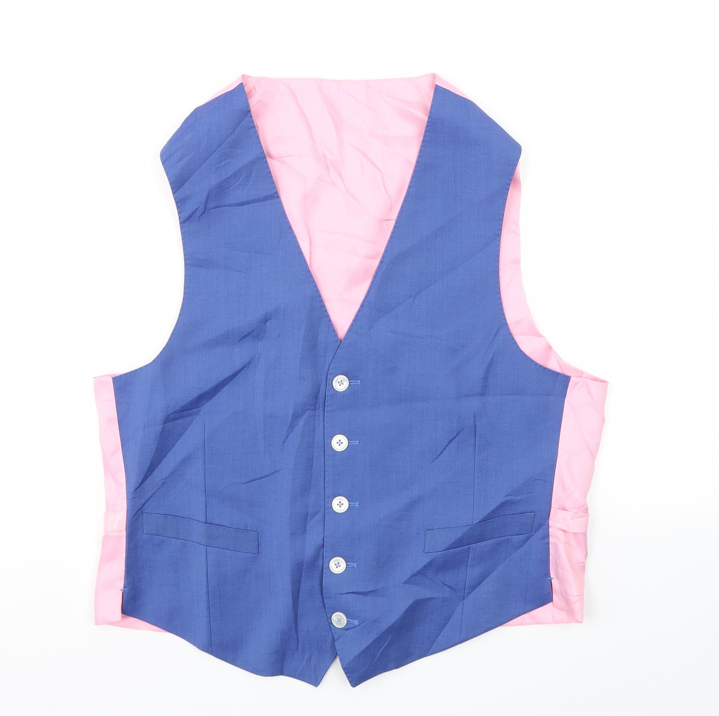 MOSS Mens Blue   Jacket Suit Waistcoat Size 40