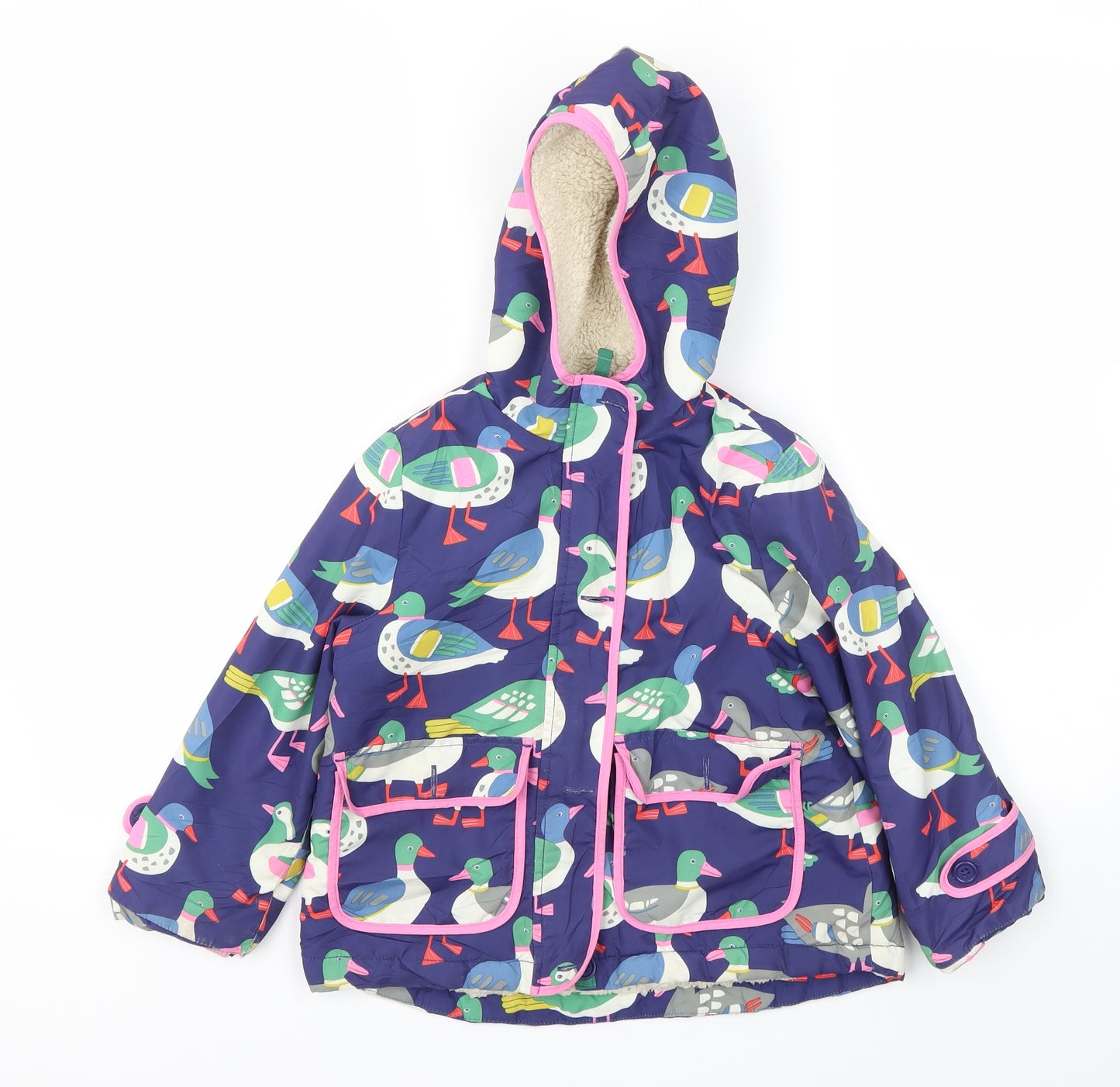 Mini Boden Girls Multicoloured Animal Print  Basic Coat Coat Size 4-5 Years