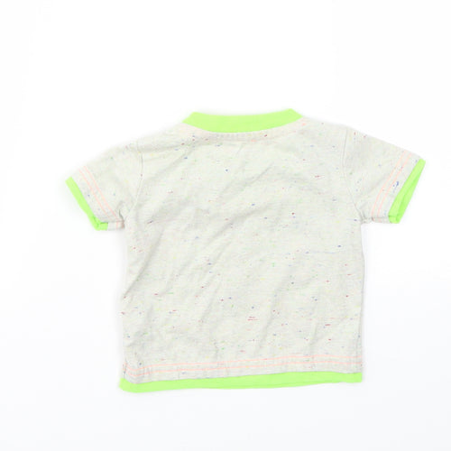 George Boys Ivory Animal Print  Basic Polo Size 3-6 Months