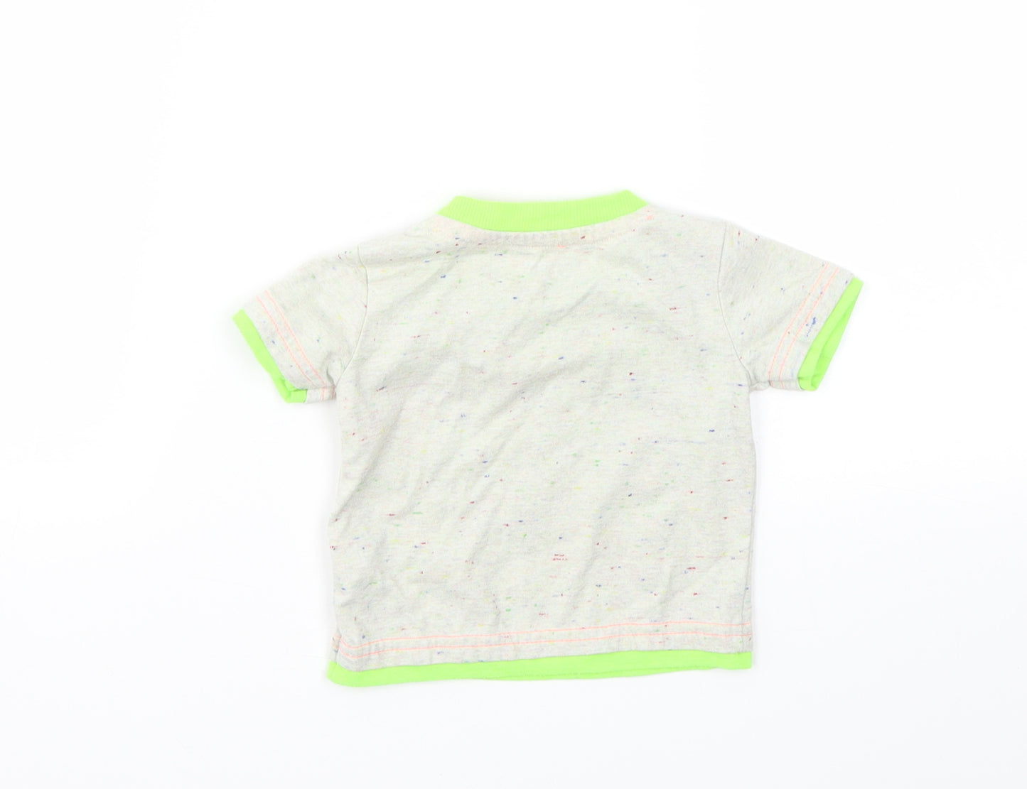 George Boys Ivory Animal Print  Basic Polo Size 3-6 Months