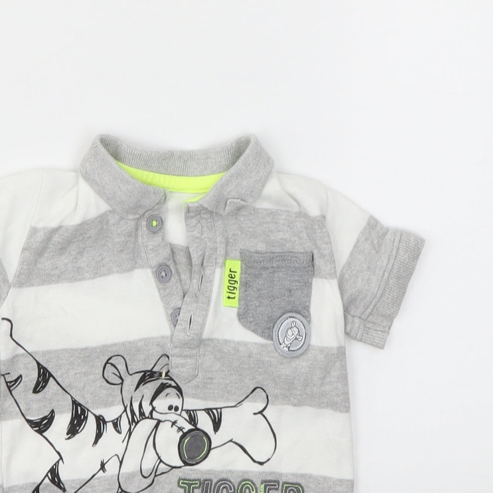 George Boys Grey Striped  Catsuit One-Piece Size 3-6 Months