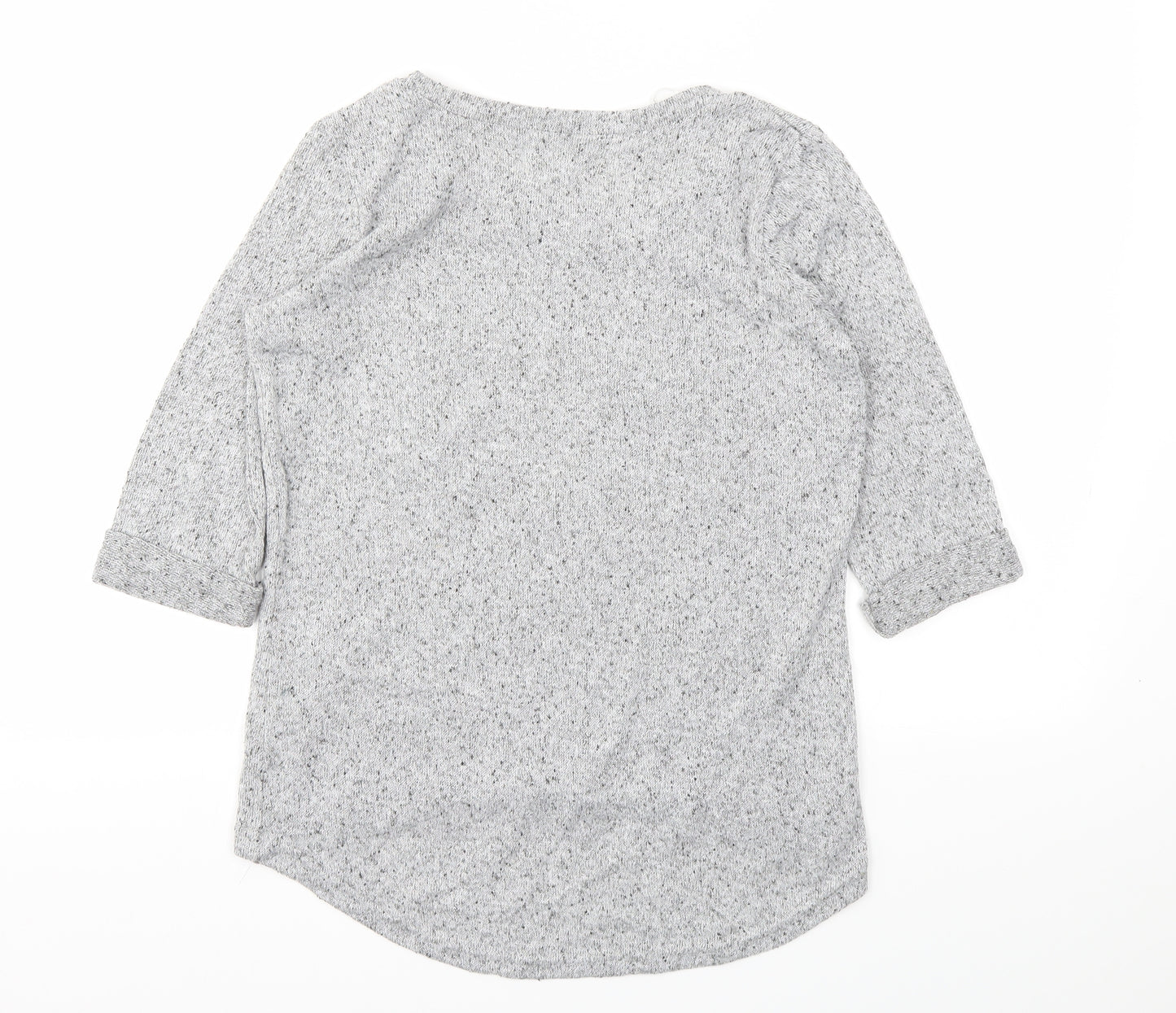 New Look Womens Grey Geometric  Basic T-Shirt Size 8