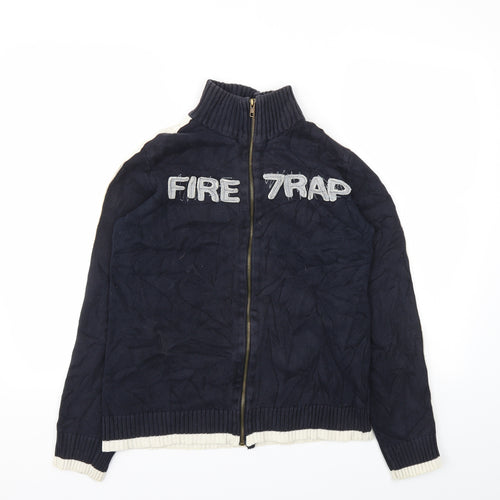 Firetrap Mens Blue   Full Zip Hoodie Size S