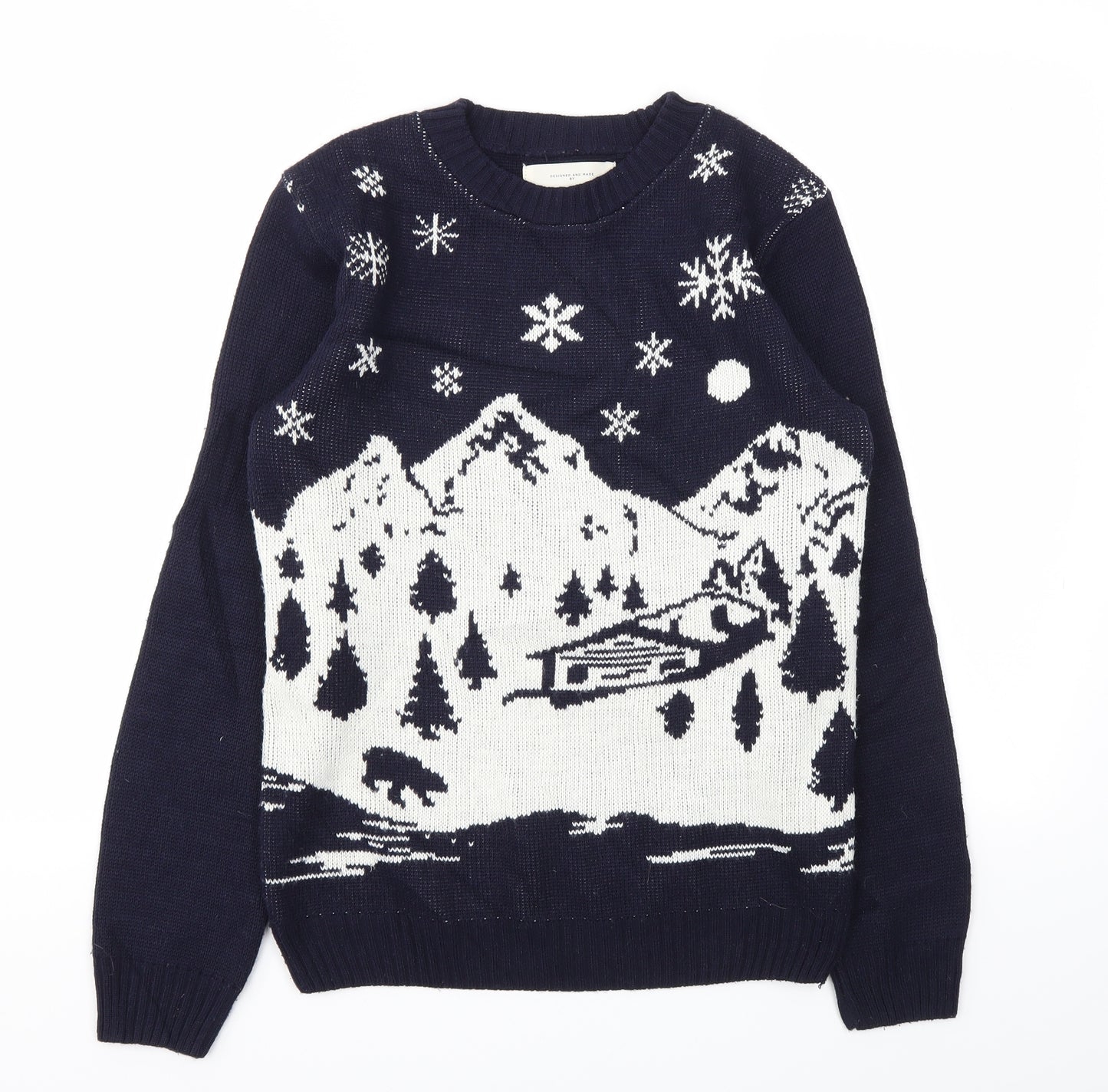 River Island Mens Blue   Pullover Sweatshirt Size XS