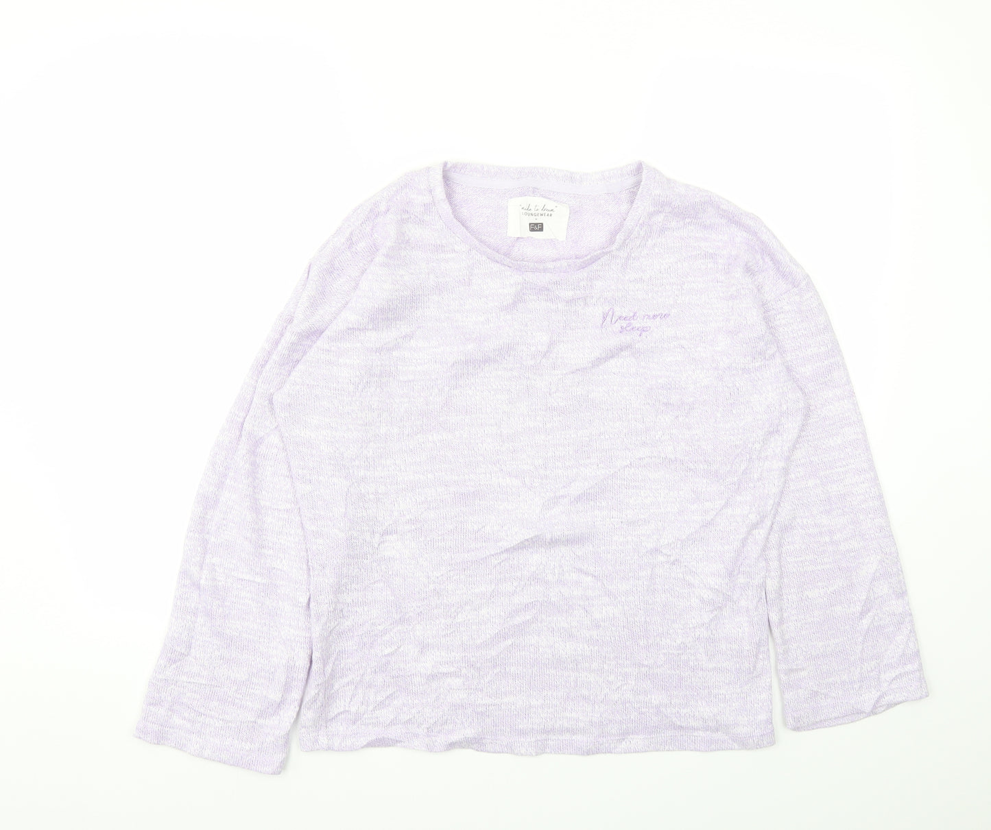 F&F Womens Purple   Top Pyjama Top Size 12