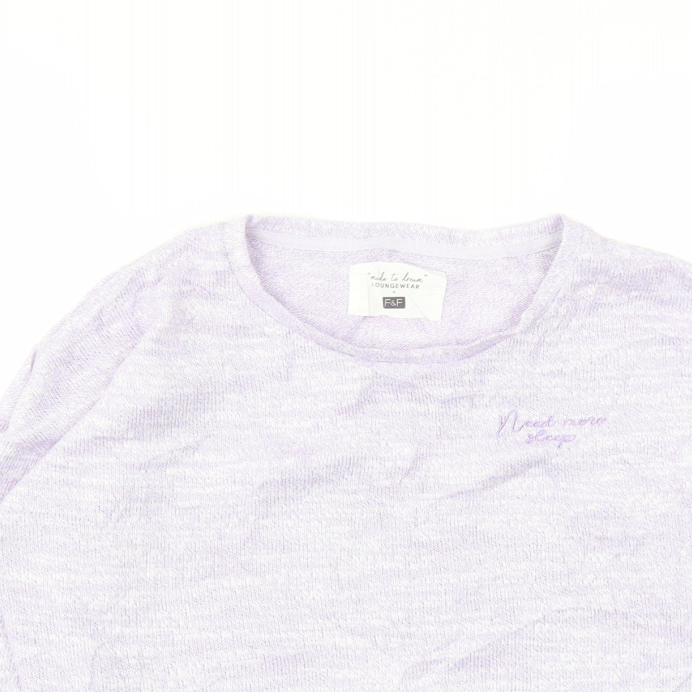F&F Womens Purple   Top Pyjama Top Size 12