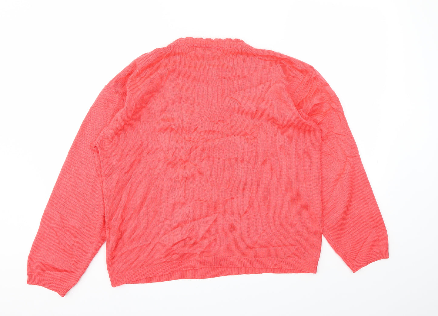 Berkertex Womens Red Floral  Pullover Jumper Size 14