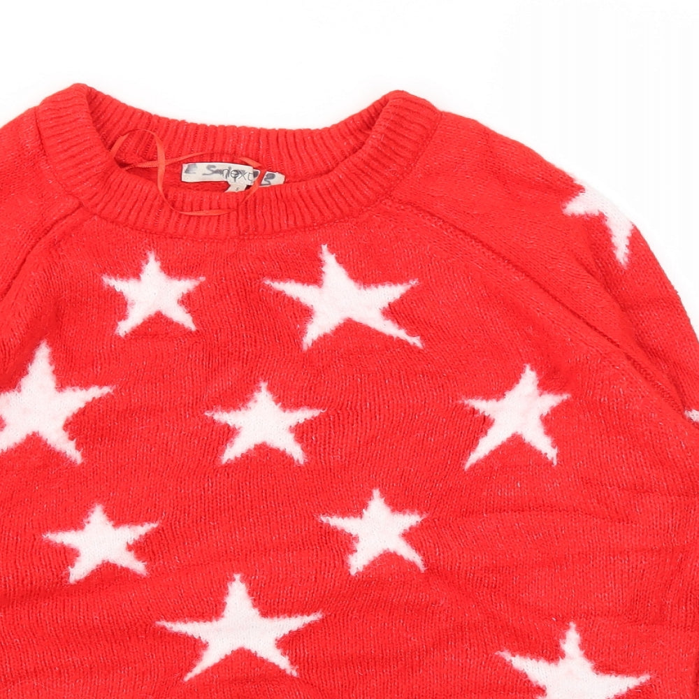 NEXT Womens Red Argyle/Diamond  Pullover Jumper Size S
