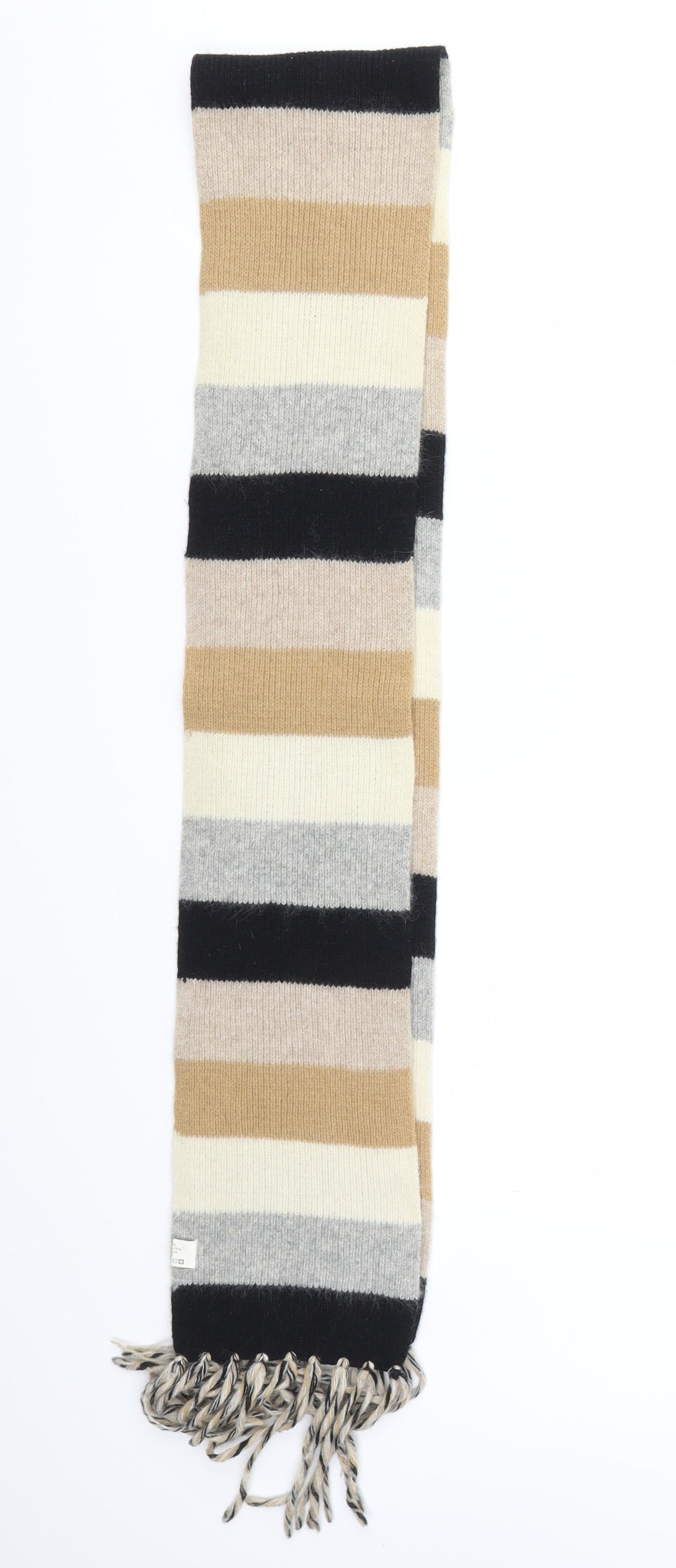 Preworn Unisex Brown Striped  Scarf  Size Regular