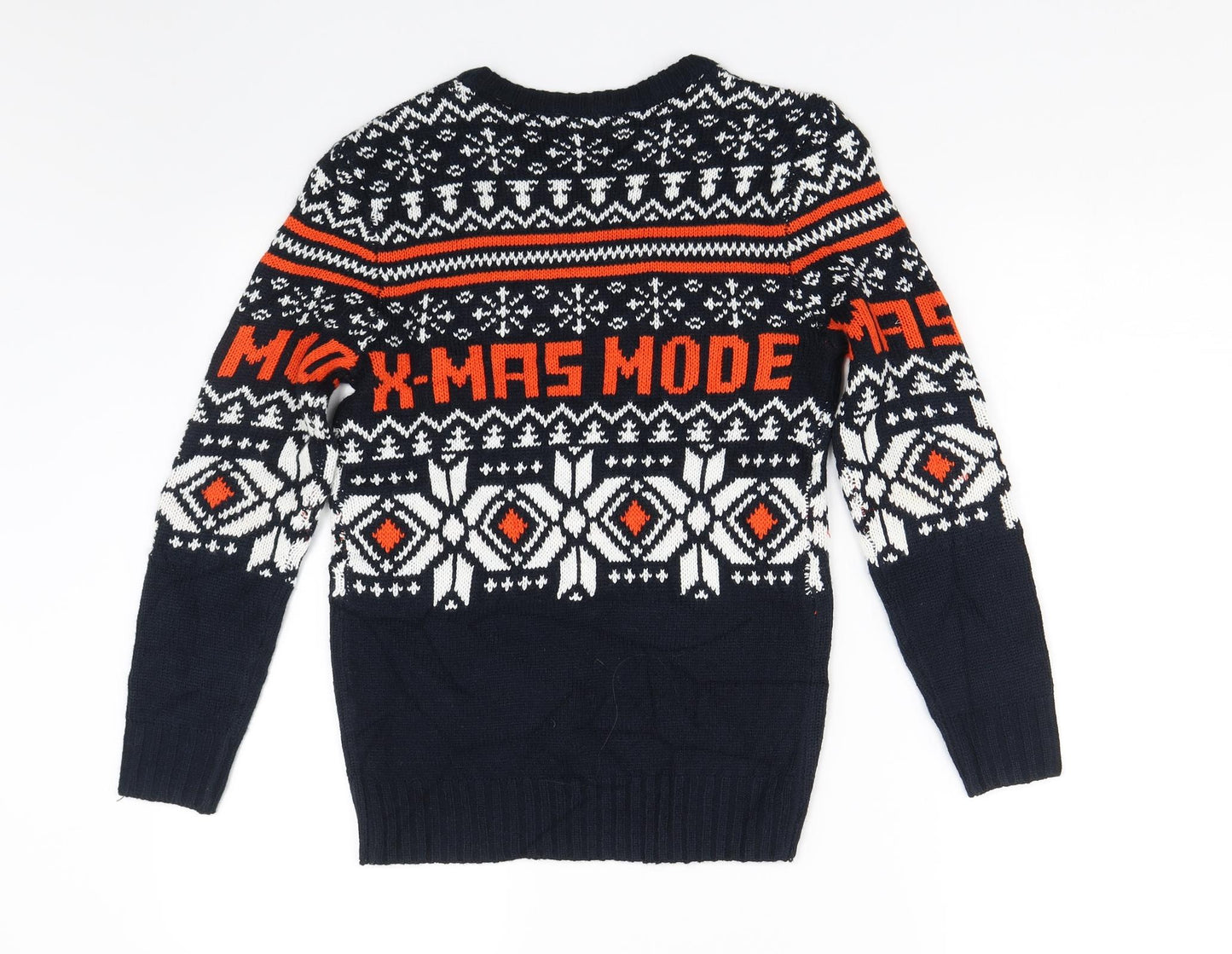 H&M Boys Black Argyle/Diamond Knit Pullover Jumper Size 8-9 Years  - Christmas