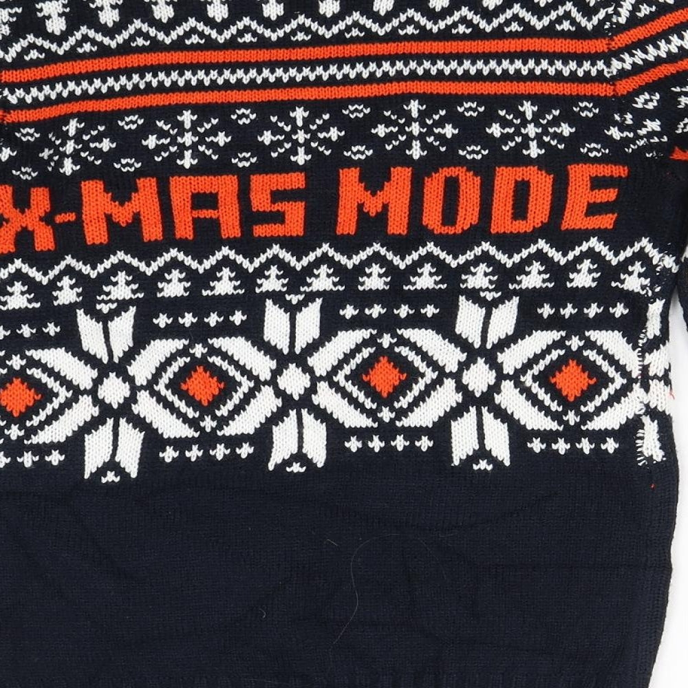 H&M Boys Black Argyle/Diamond Knit Pullover Jumper Size 8-9 Years  - Christmas