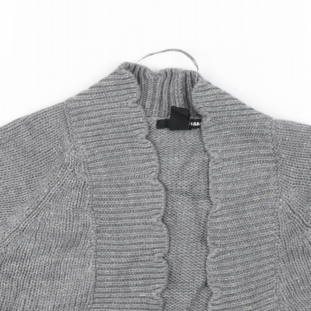 H&M Womens Grey  Knit Cape Jumper Size S