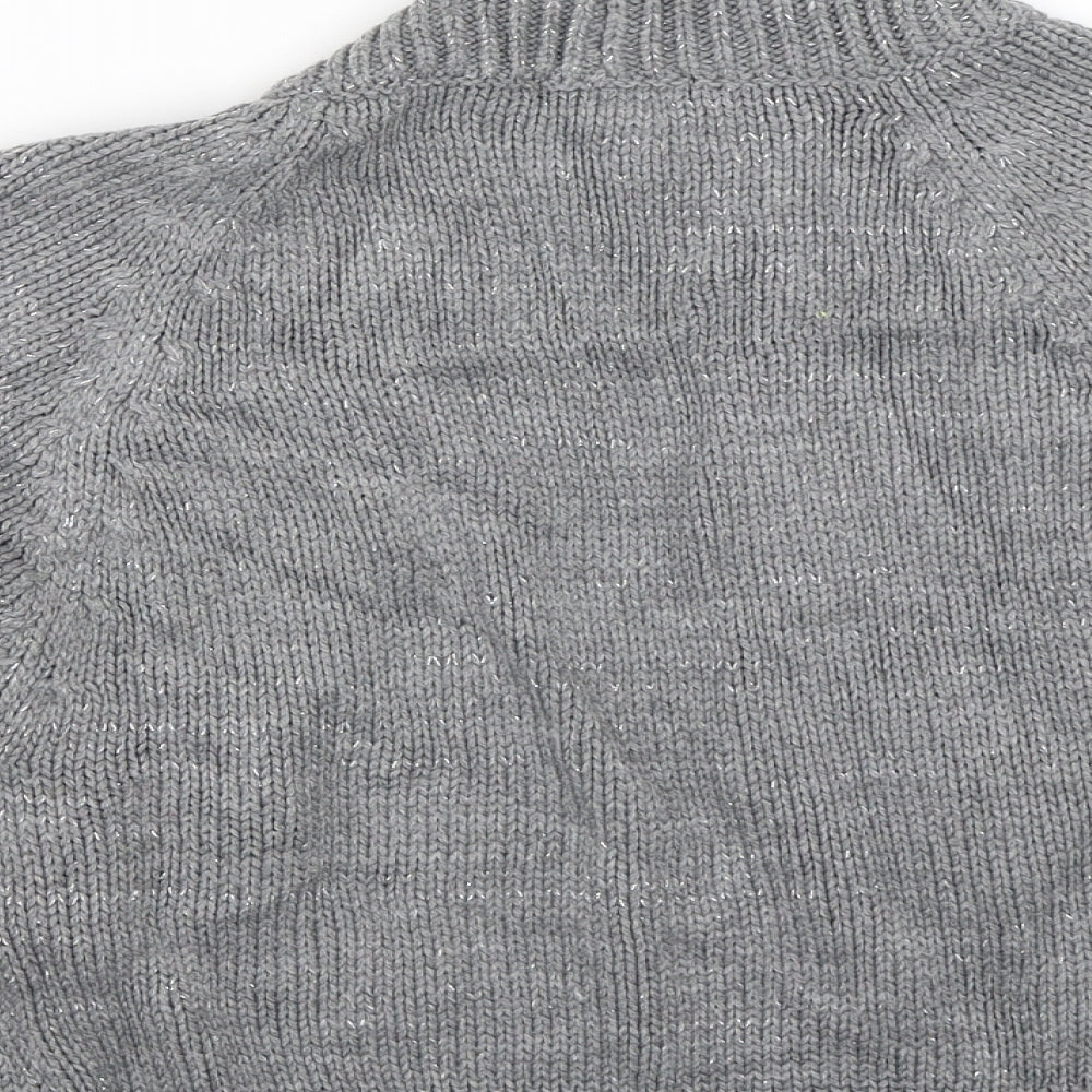H&M Womens Grey  Knit Cape Jumper Size S