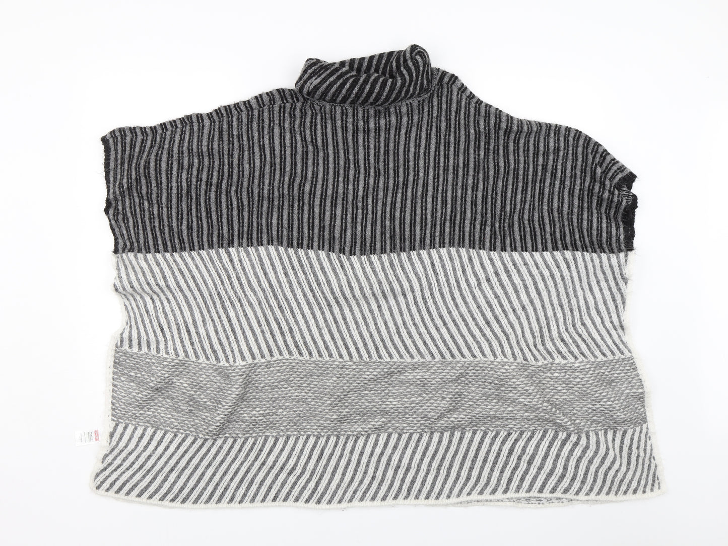 Matalan Womens Green Striped Knit Pullover Jumper Size M  - Poncho Jumper