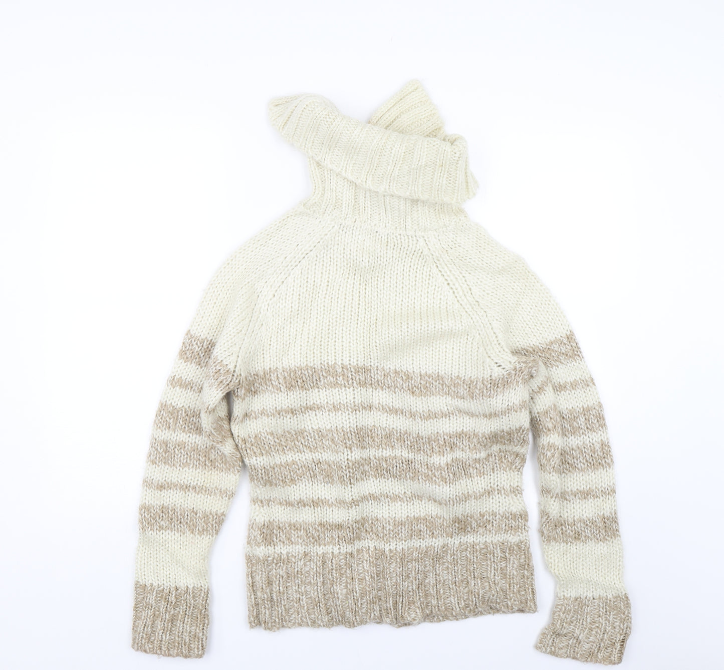 George Womens Beige Striped Knit Pullover Jumper Size 12