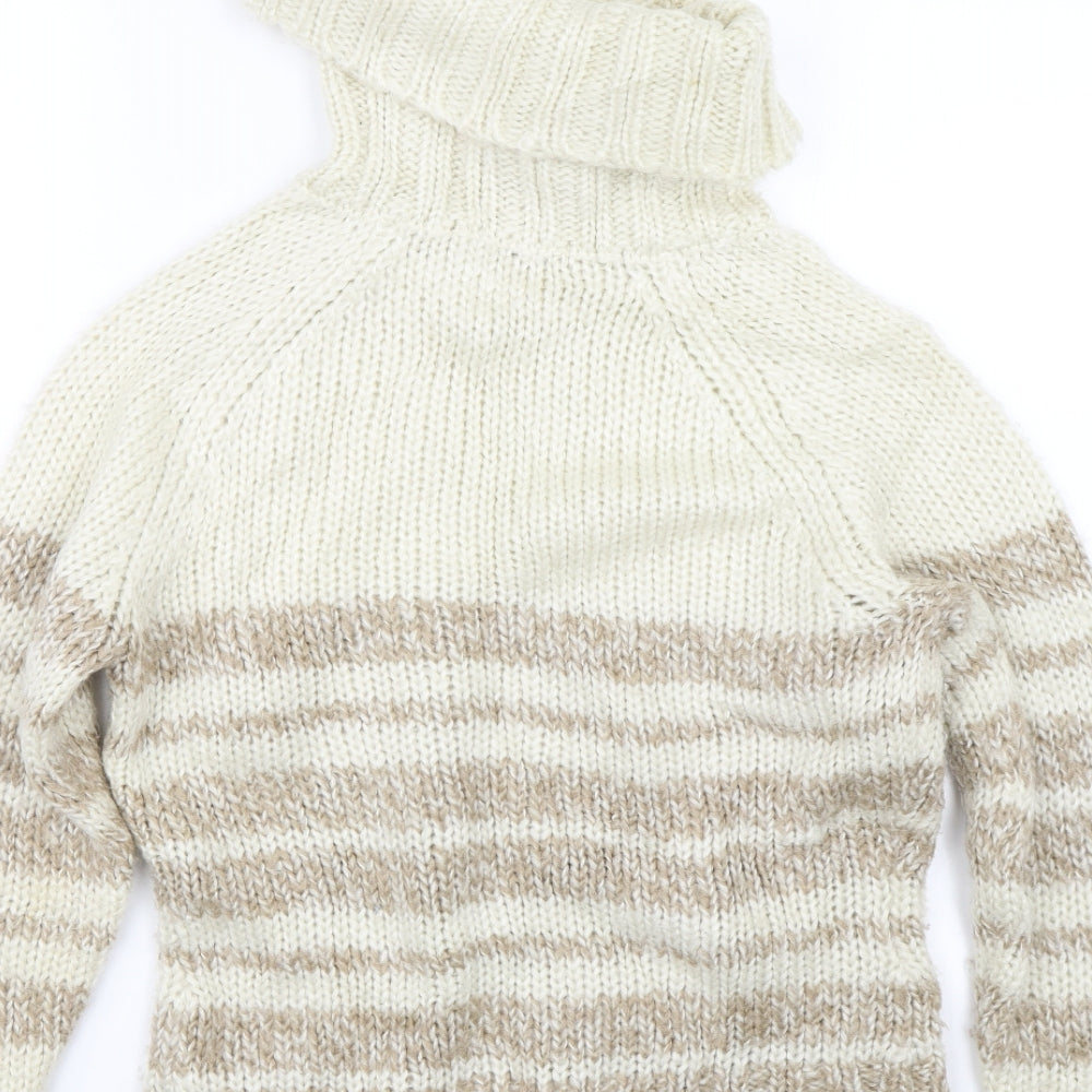 George Womens Beige Striped Knit Pullover Jumper Size 12