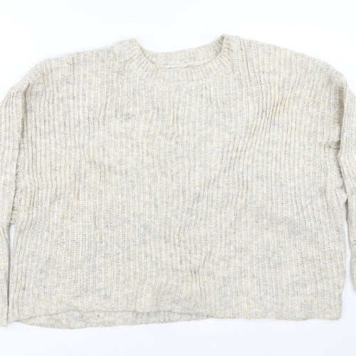 Topshop Womens Beige  Knit Pullover Jumper Size S
