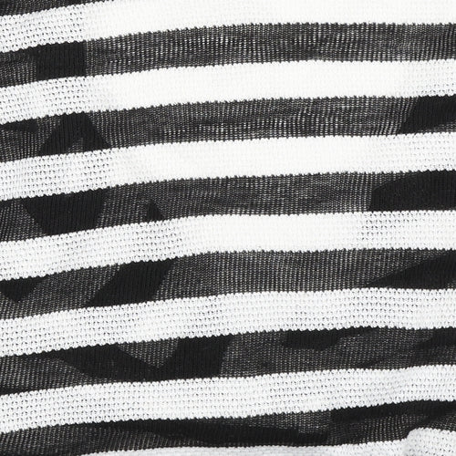 George Womens Black Striped Knit Cardigan Jumper Size 12