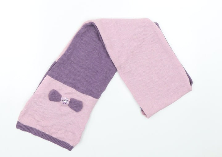 Alice Hannah Womens Purple Striped Knit  Scarf