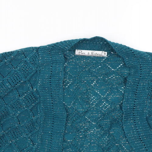 Pure & Natural Womens Blue  Knit Cape Jumper Size S