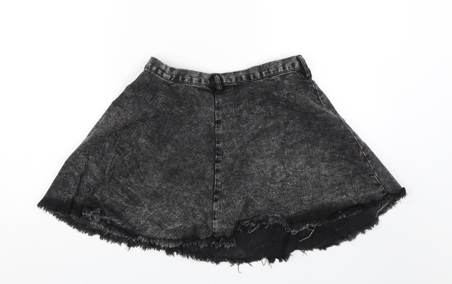 H&M Womens Black  Denim Skater Skirt Size S