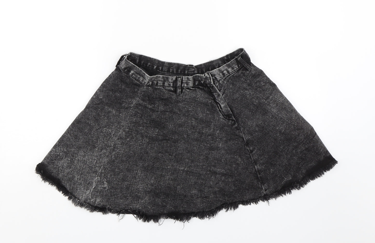 H&M Womens Black  Denim Skater Skirt Size S