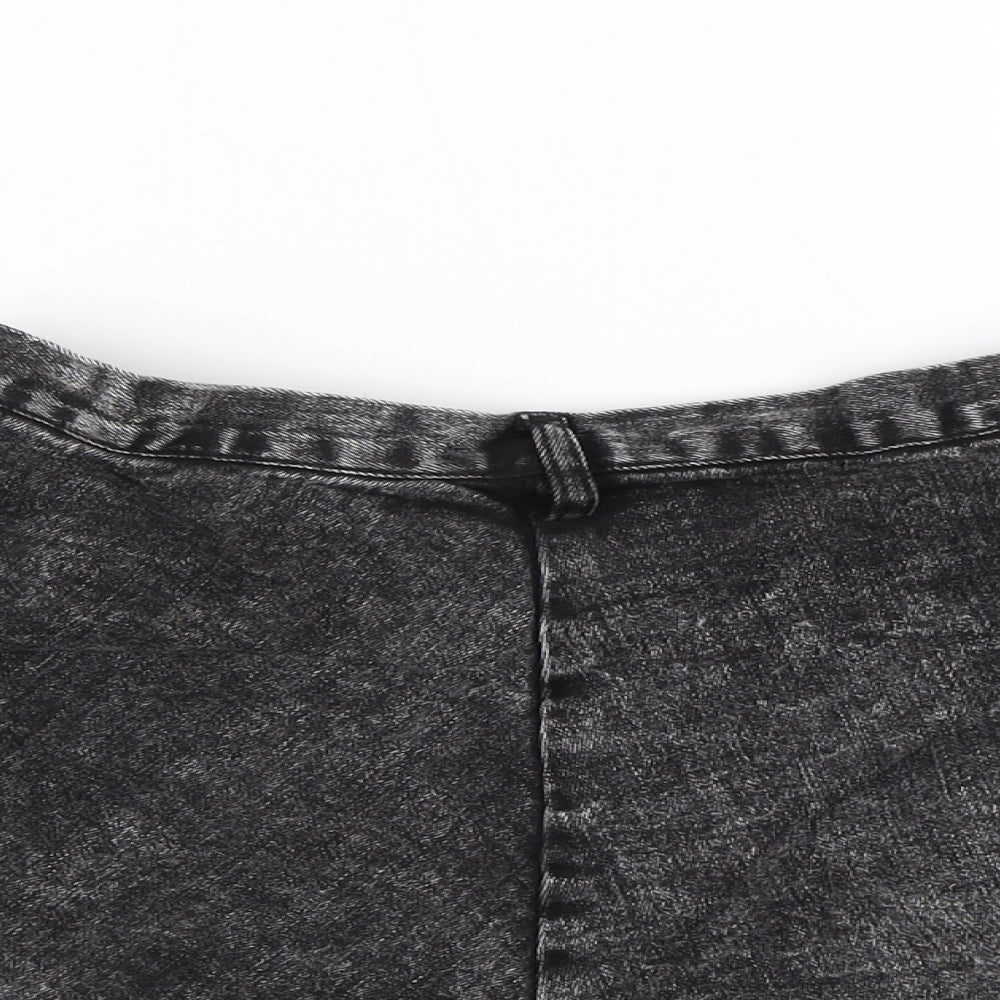 H&M Womens Black  Denim Skater Skirt Size S