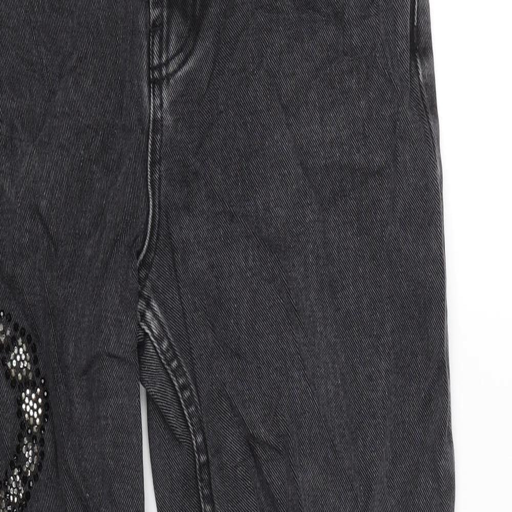 Topshop Womens Black  Denim Mom Jeans Size 28 in L27 in - Scorpian