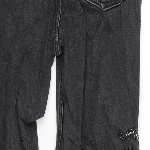 Topshop Womens Black  Denim Mom Jeans Size 28 in L27 in - Scorpian